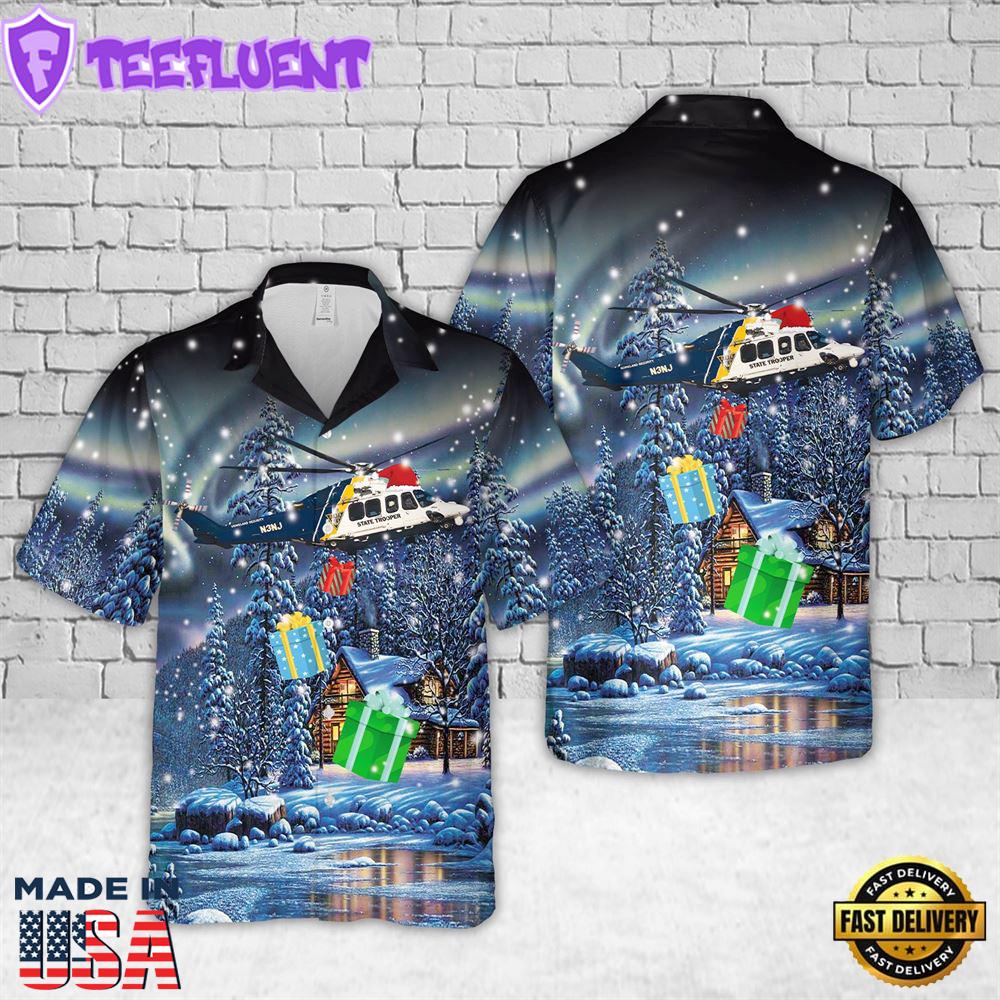 New Jersey State Police AgustaWestland AW139 Christmas Hawaiian Shirt