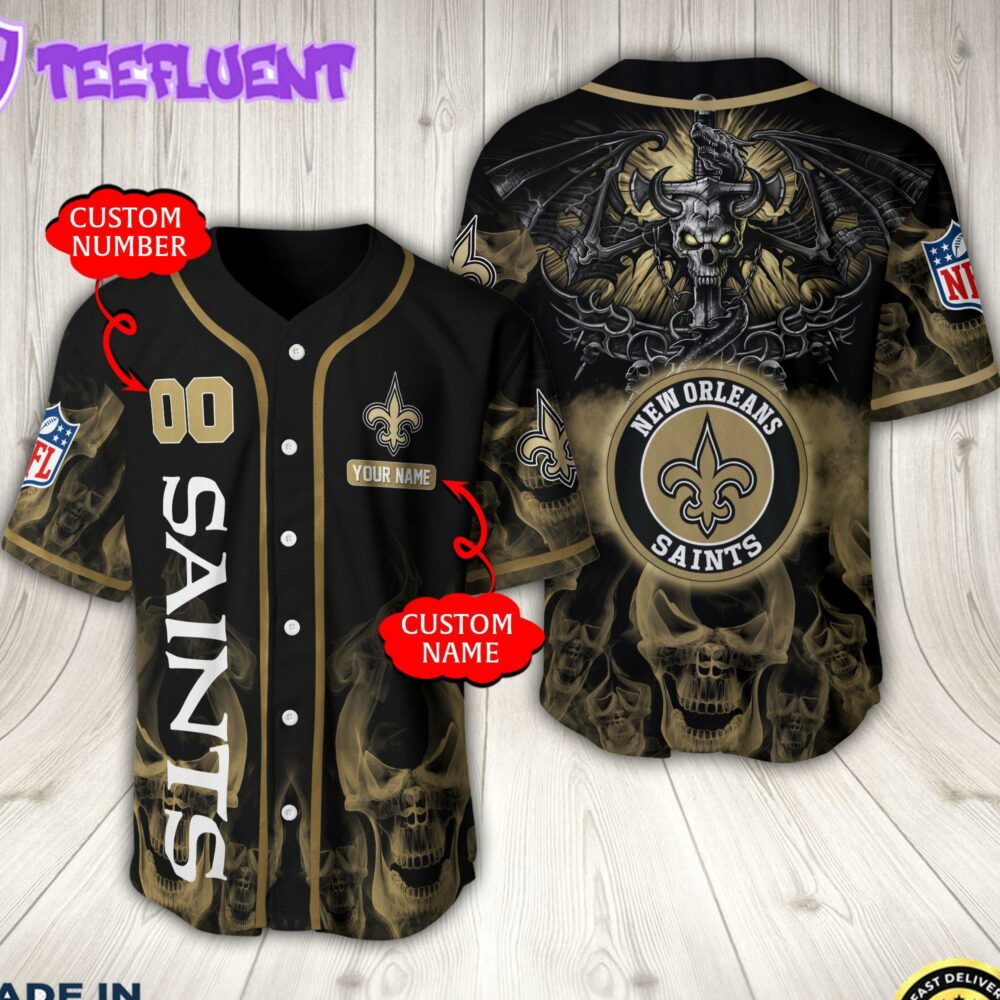 New Orleans Saints NFL Baseball Jersey Custom Name And Number Shirt For Fans