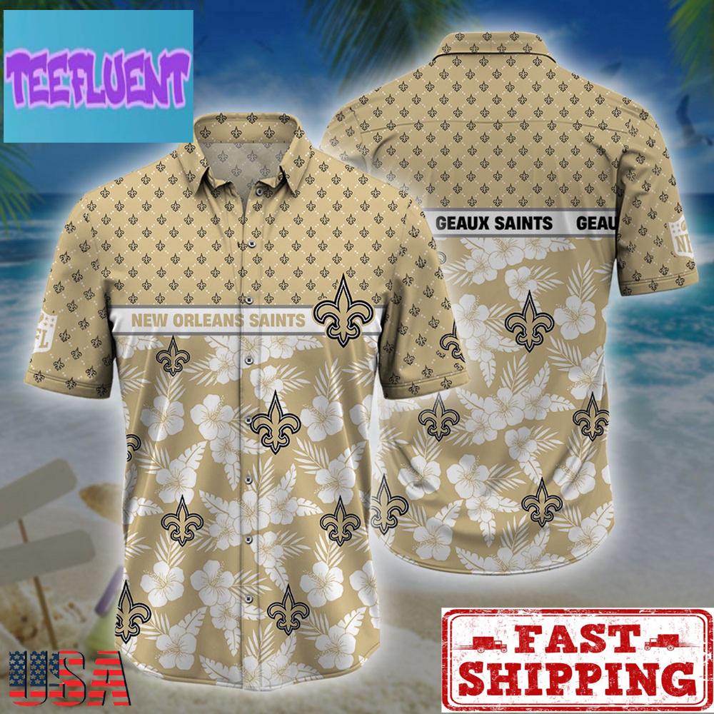 New Orleans Saints NFL Palm Leaves Hawaiian Shirt