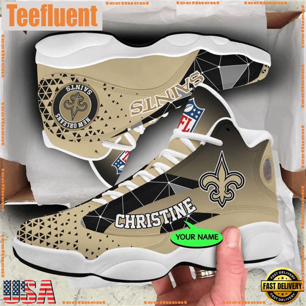 New Orleans Saints NFL Personalized Jordan 13 Shoes