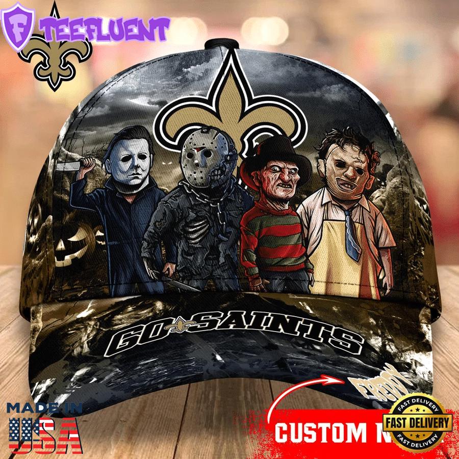 New Orleans Saints NFL Personalized Trending Cap Mixed Horror Movie Characters