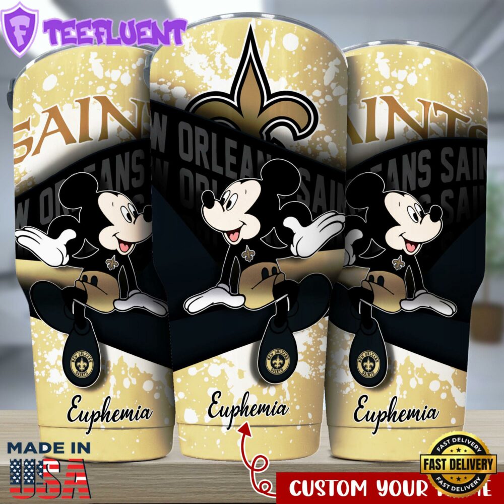 New Orleans Saints NFL-Custom Tumbler Mickey Mouse Style