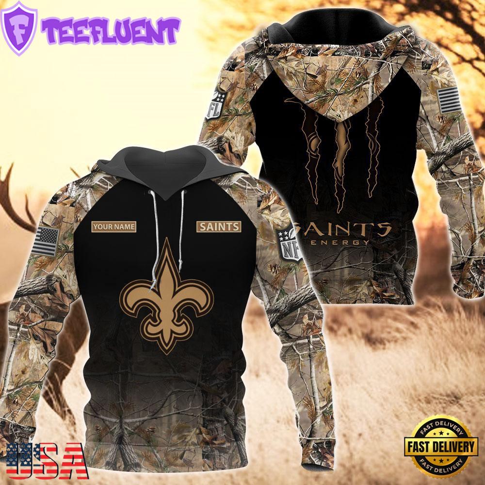 New Orleans Saints Personalized Hoodie Camo Hunting Perfect Gift