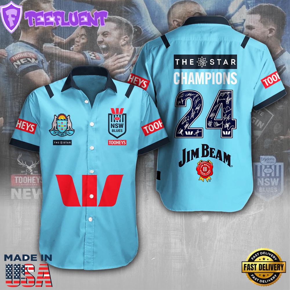 New South Wales Blues Short Sleeve Dress Shirt For Man And Women