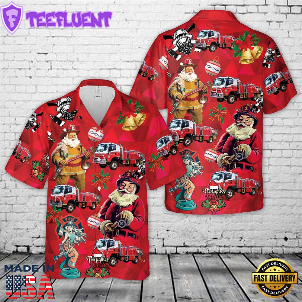 New South Wales Rural Fire Service Heavy Tanker Christmas Hawaiian Shirt