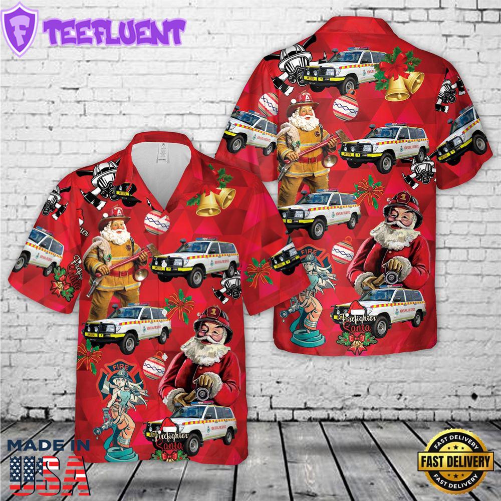 New South Wales Rural Fire Service Toyota Hilux Christmas Hawaiian Shirt