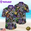 NEW Washington Huskies Ncaa Mens Floral Button Up Hawaiian Shirt