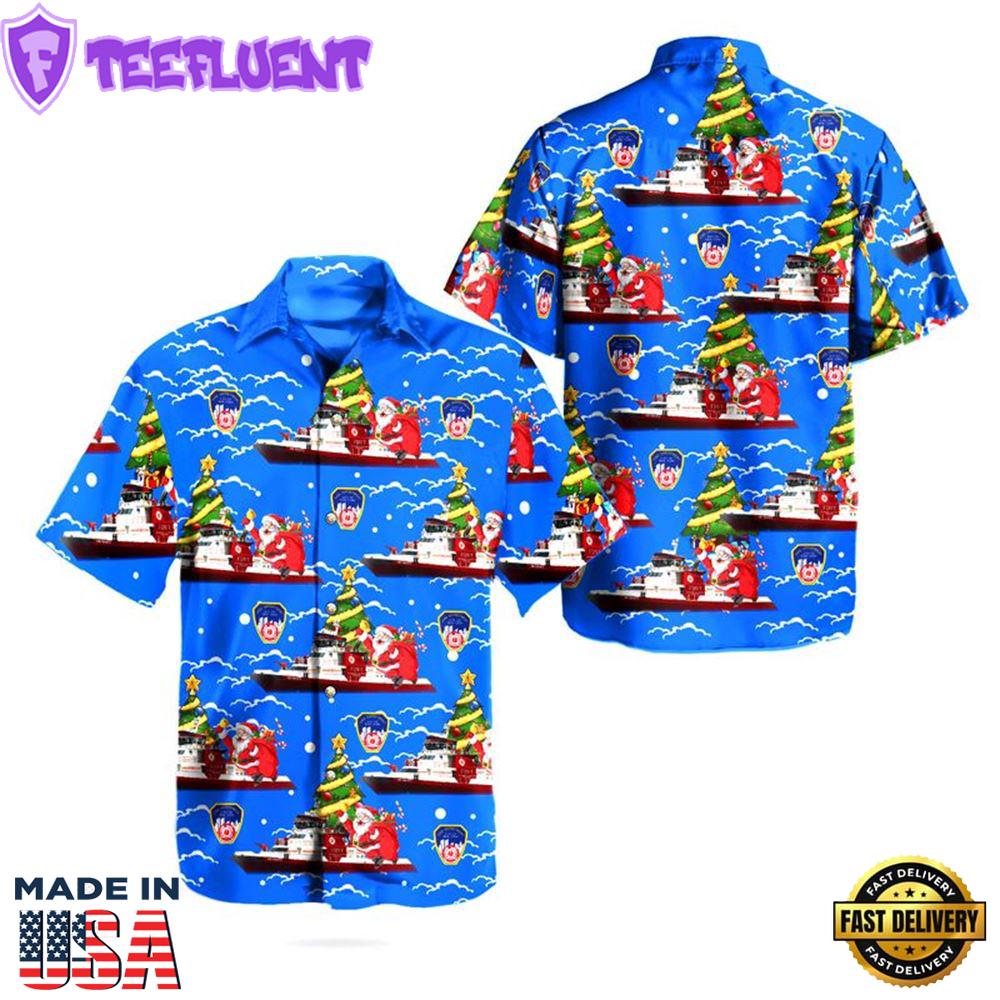 New York City Fire Department (FDNY) Fireboat Fire Fighter II Christmas Hawaiian Shirt