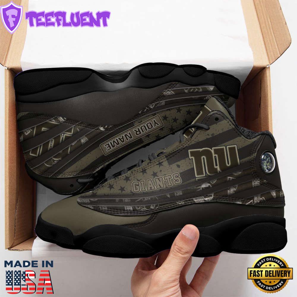 New York Giants Custom Name Air Jordan 13 Sneakers. Best Gift For Men And Women