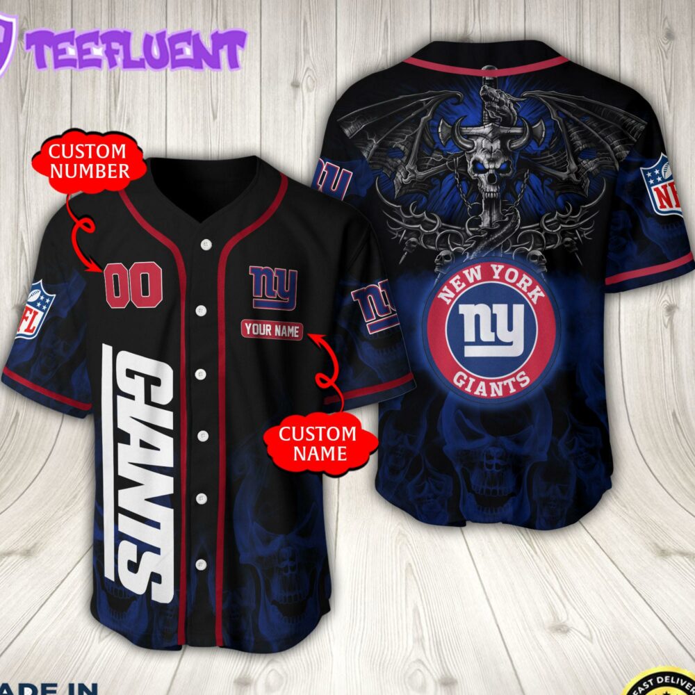 New York Giants NFL Baseball Jersey Custom Name And Number Shirt For Fans