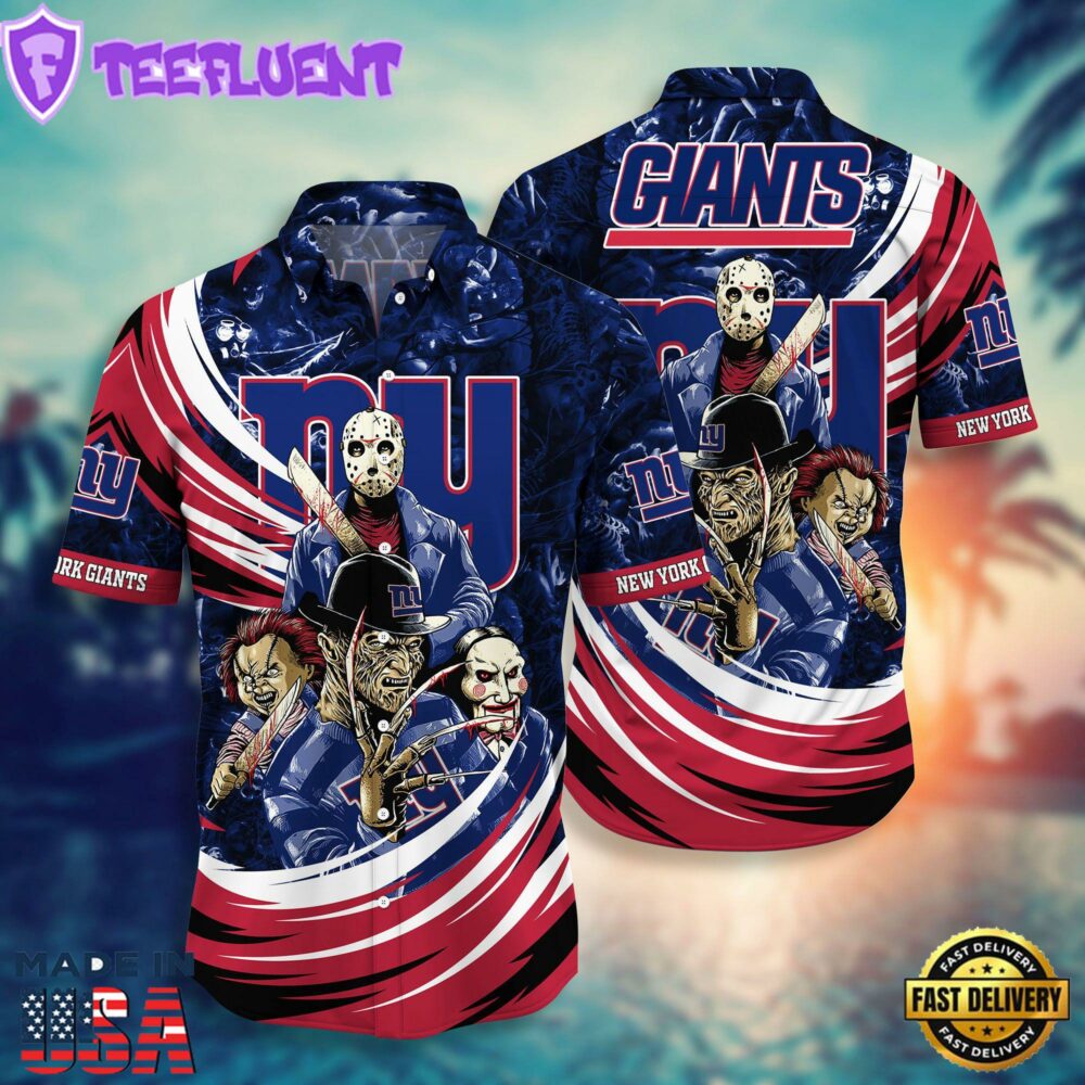 New York Giants NFL Halloween Horror Movies Hawaiian Shirts