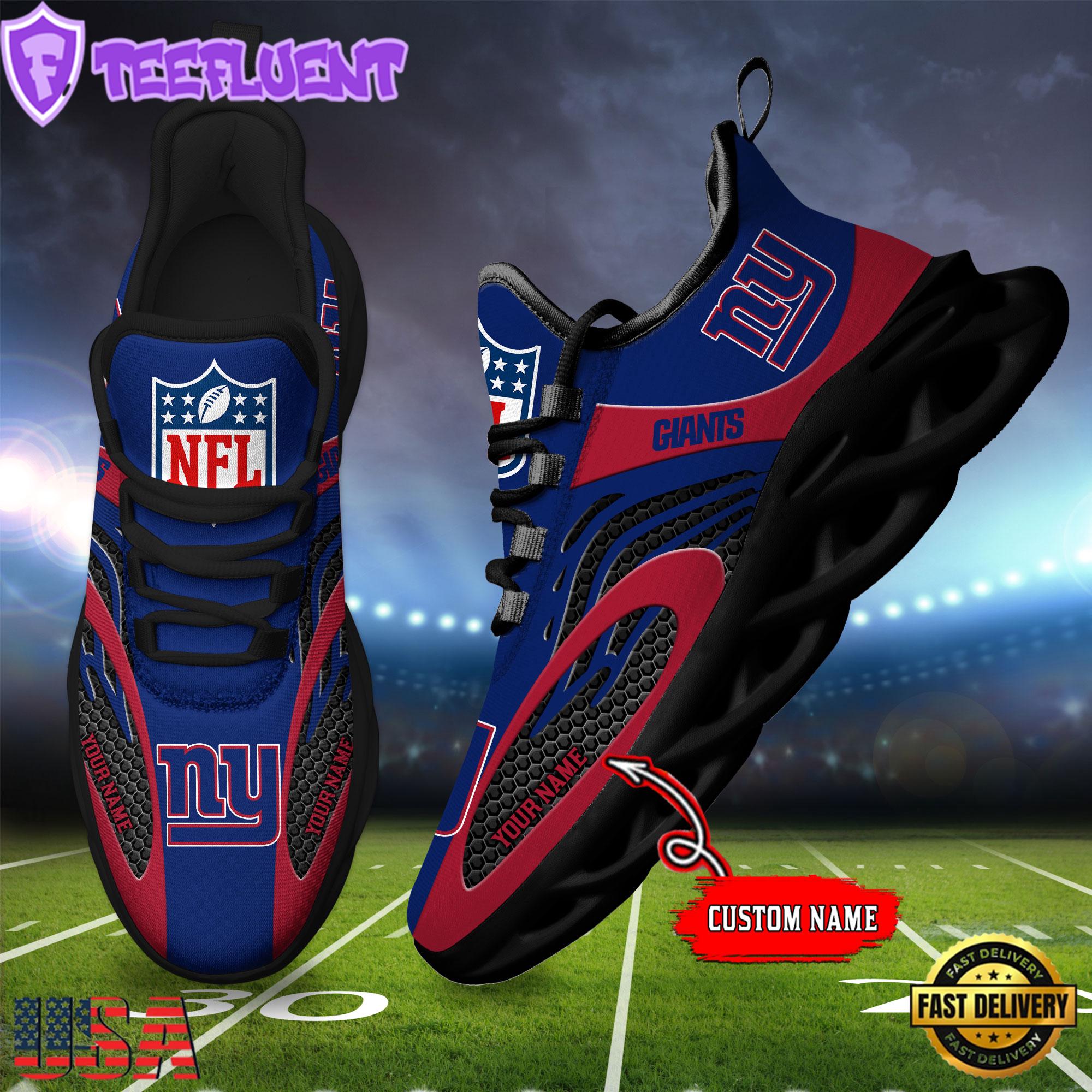 New York Giants Custom Name NFL Limited New Design Max Soul Shoes , Running Sneakers Shoes New York Giants Custom Name NFL Limited New Design Max Soul Shoes , Running Sneakers Shoes