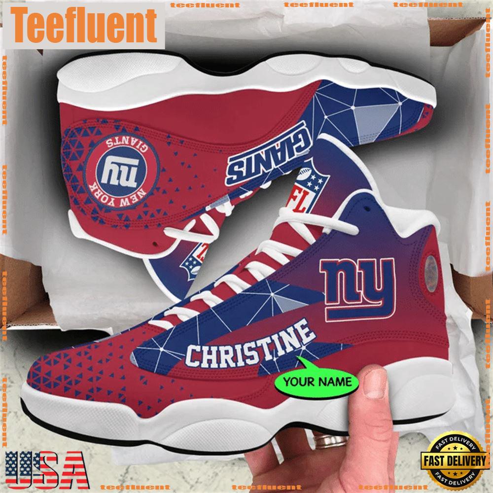 New York Giants NFL Personalized Jordan 13 Shoes