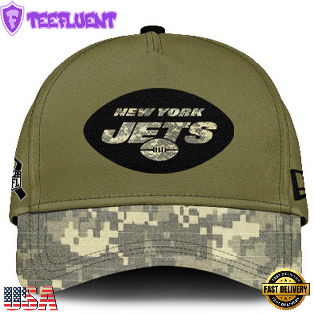 New York Jets 2024 Salute to Service Club Green Camo Cap Gift For Veteran
