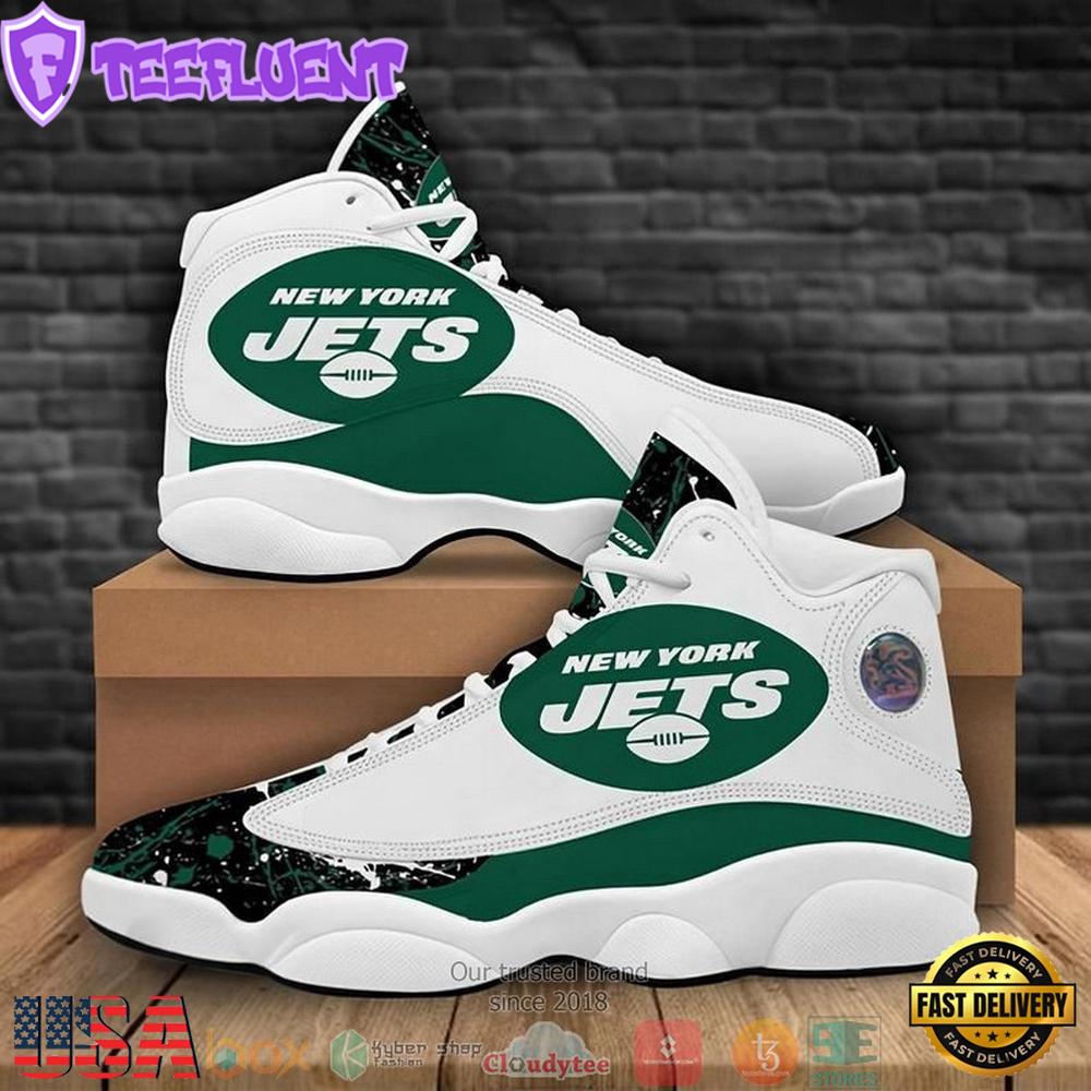 New York Jets Football NFL Big Logo 6 Air Jordan 13 Sneaker Shoes - Gift For Fans