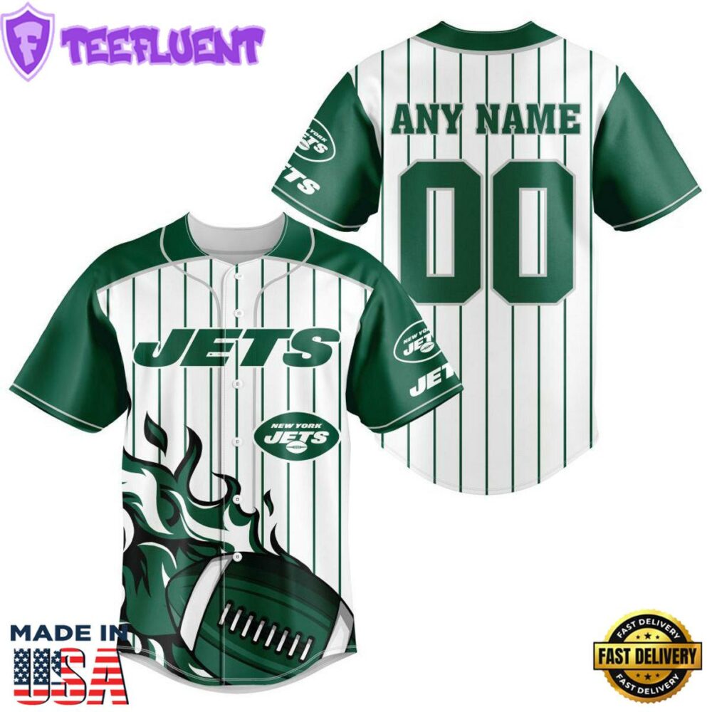 New York Jets NFL 3D Personalized Baseball Jersey Shirt For Fans