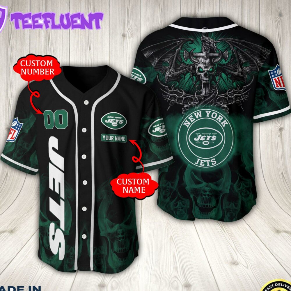 New York Jets NFL Baseball Jersey Custom Name And Number Shirt For Fans
