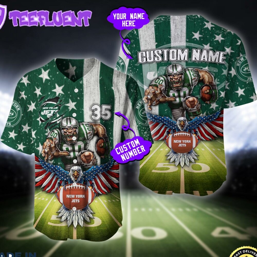 New York Jets NFL Baseball Jersey Custom Shirt For Fans