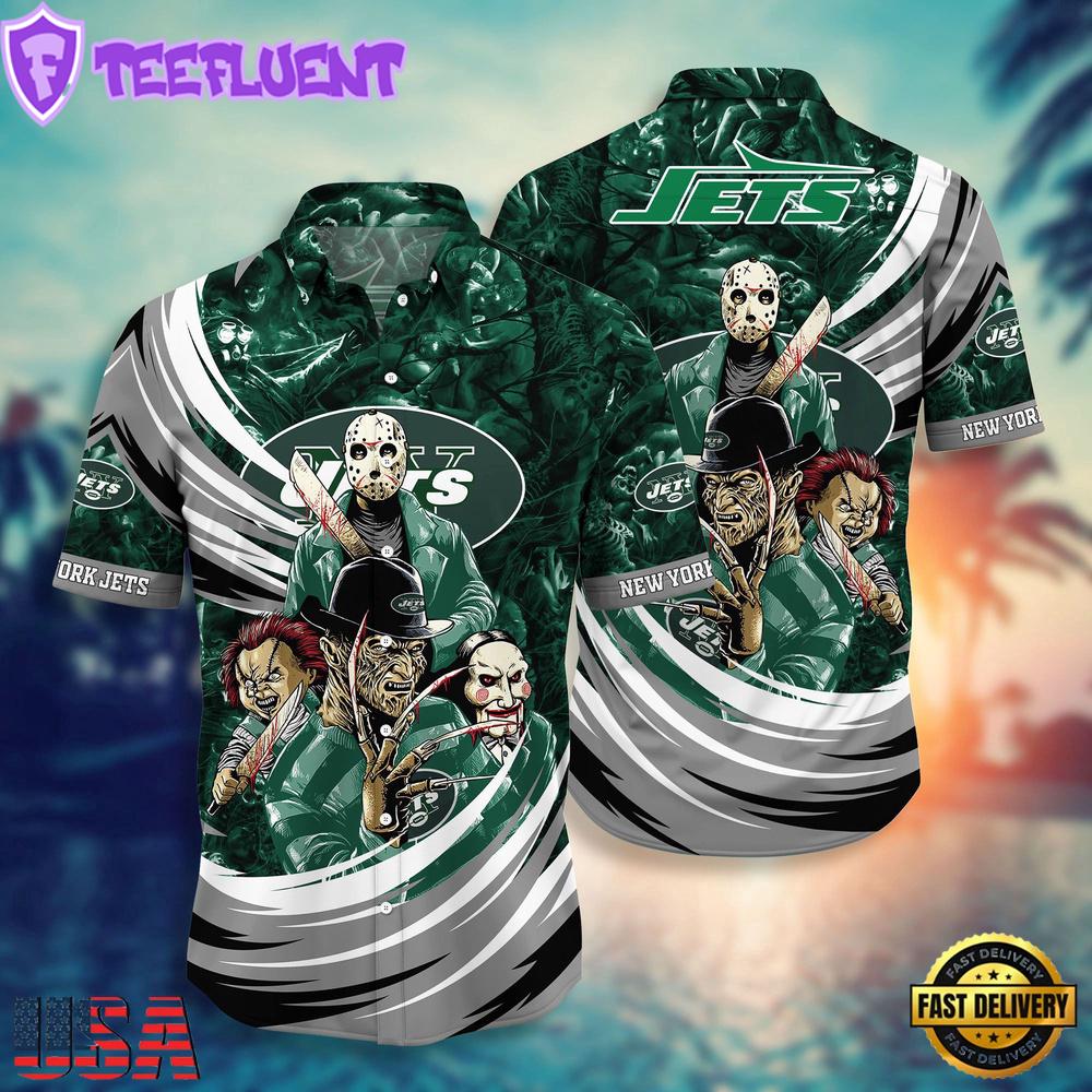 New York Jets NFL Halloween Horror Movies Hawaiian Shirts