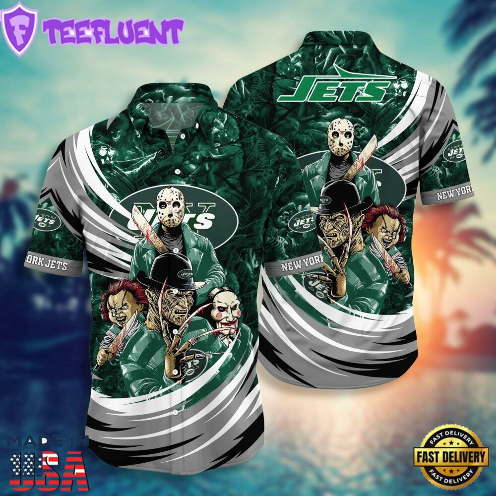 New York Jets NFL Halloween Horror Movies Hawaiian Shirts