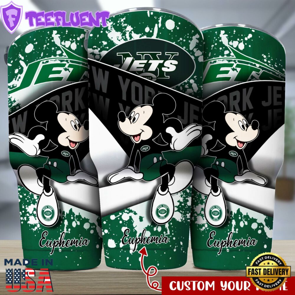 New York Jets NFL-Custom Tumbler Mickey Mouse Style