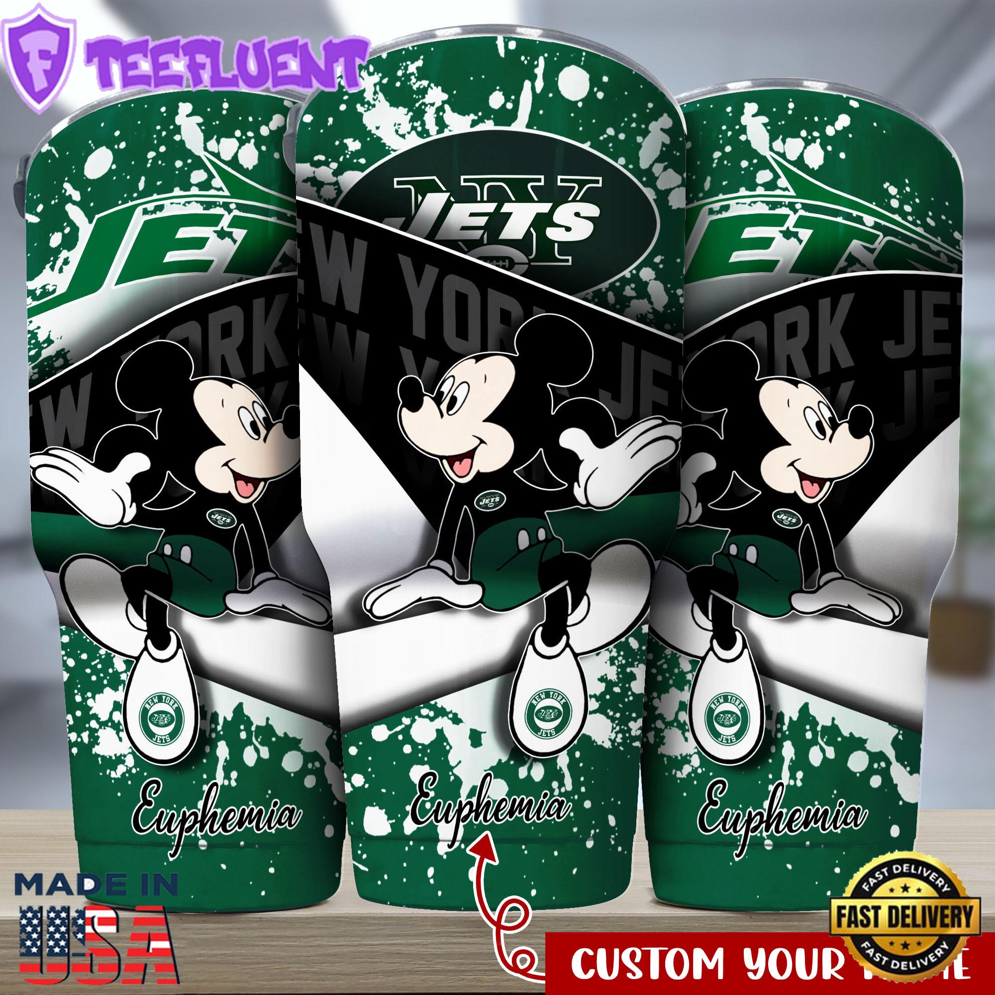 New York Jets NFL-Custom Tumbler Mickey Mouse Style Valentine Day New York Jets NFL-Custom Tumbler Mickey Mouse Style Valentine Day