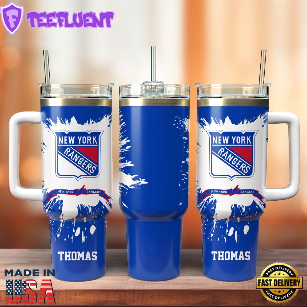 New York Rangers Hockey NHL Sport Custom Stanley Quencher 40oz Stainless Steel Tumbler With Handle