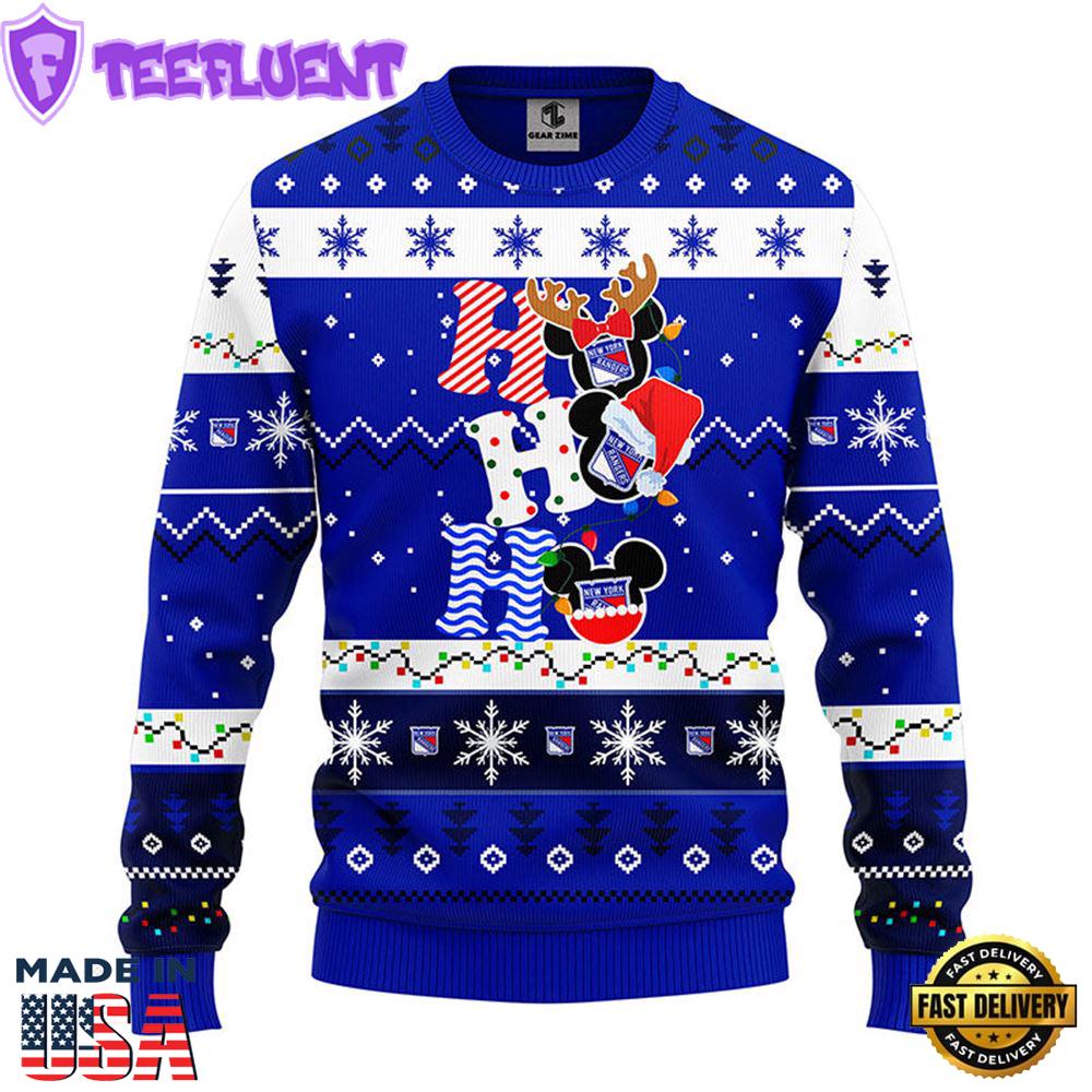 New York Rangers Hohoho Mickey Christmas Ugly Sweater