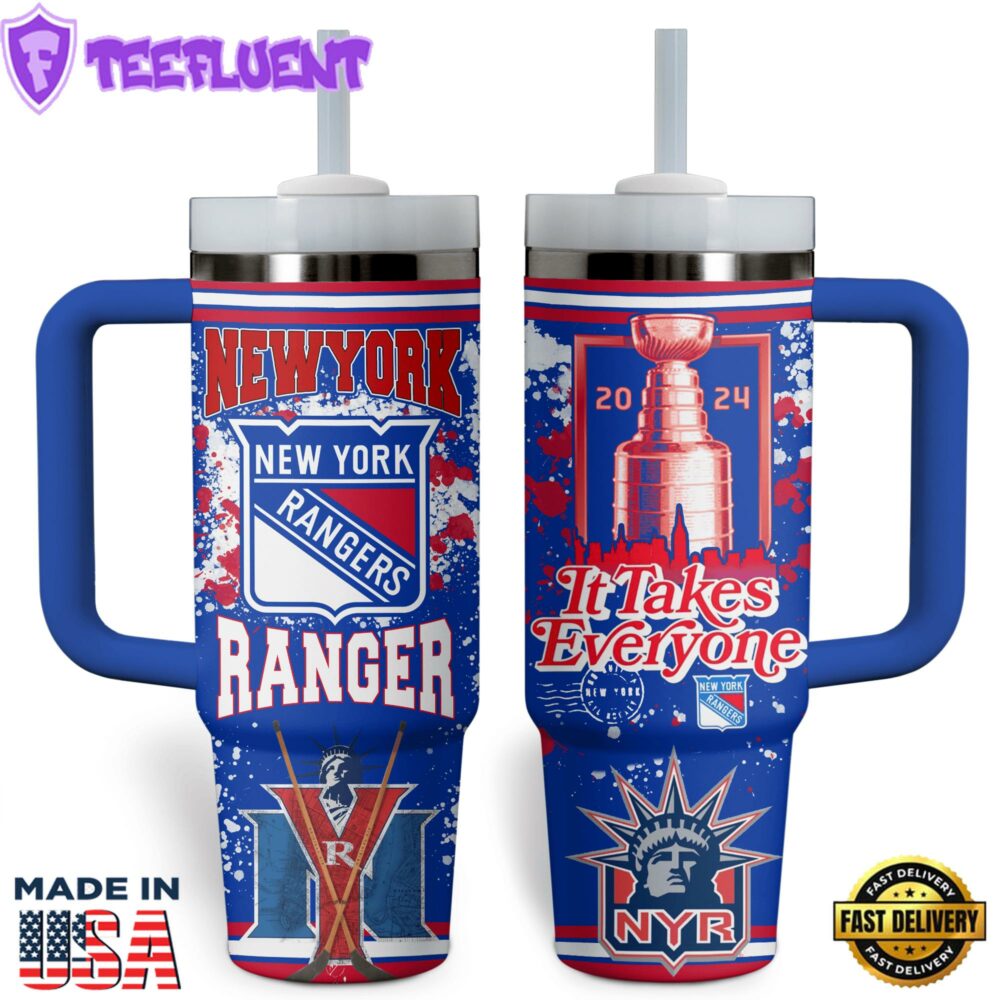 New York Rangers NHL Custom Stanley Quencher 40oz Stainless Steel