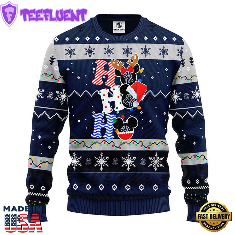 New York Yankees Hohoho Mickey Christmas Ugly Sweater