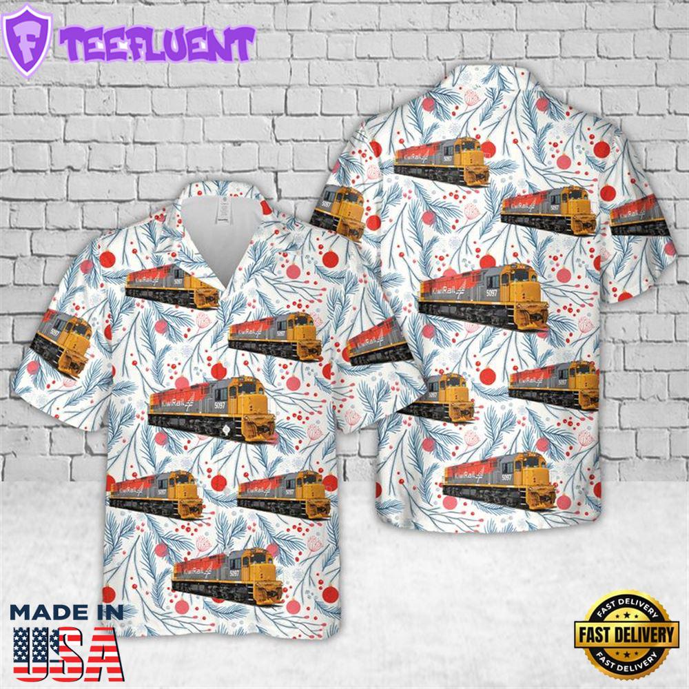 New Zealand KiwiRail DXB 5097 Locomotive Christmas Hawaiian Shirt