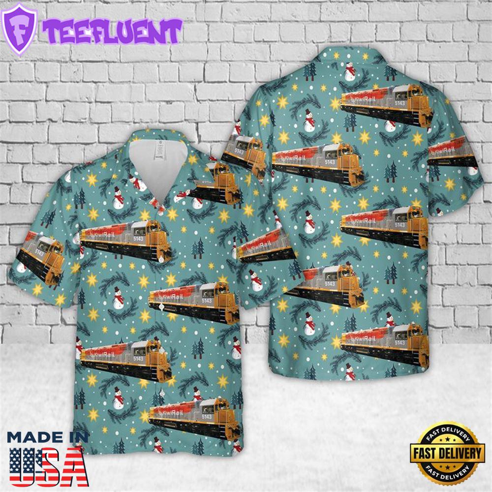 New Zealand KiwiRail Railways Locomotive DFB 7186 Christmas Hawaiian Shirt