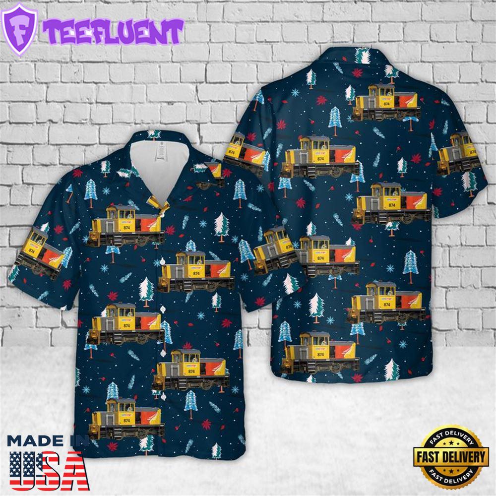 New Zealand KiwiRail TR 874 Locomotive Christmas Hawaiian Shirt