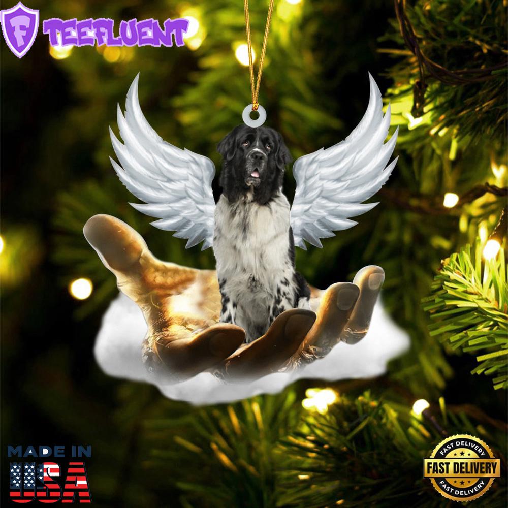 Newfounderland On The Hands Of Jesus Ornament, Gift For Christmas