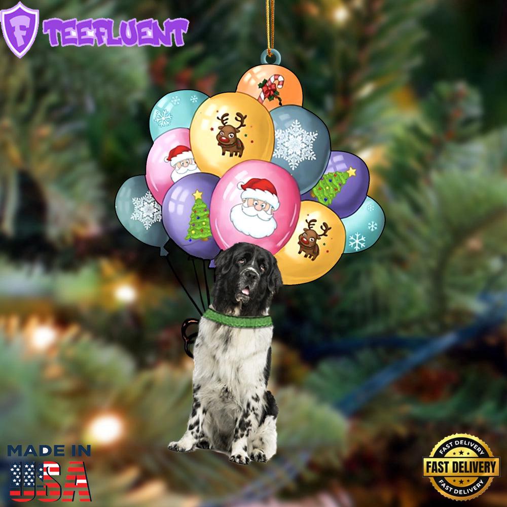 Newfounderland With Balloons Christmas Ornament, Gift For Christmas
