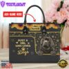 Newfoundland Dog Just A Girl Who Loves Dogs Leather Handbag