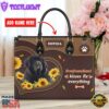 Newfoundland Dog Kisses Fix Everything Leather Handbag