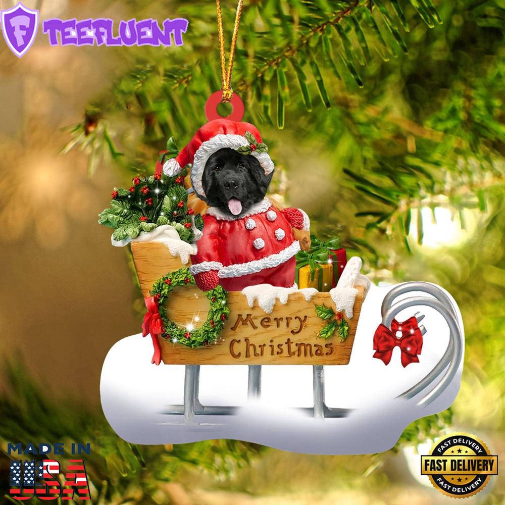 Newfoundland Merry Christmas Ornament, Gift For Christmas