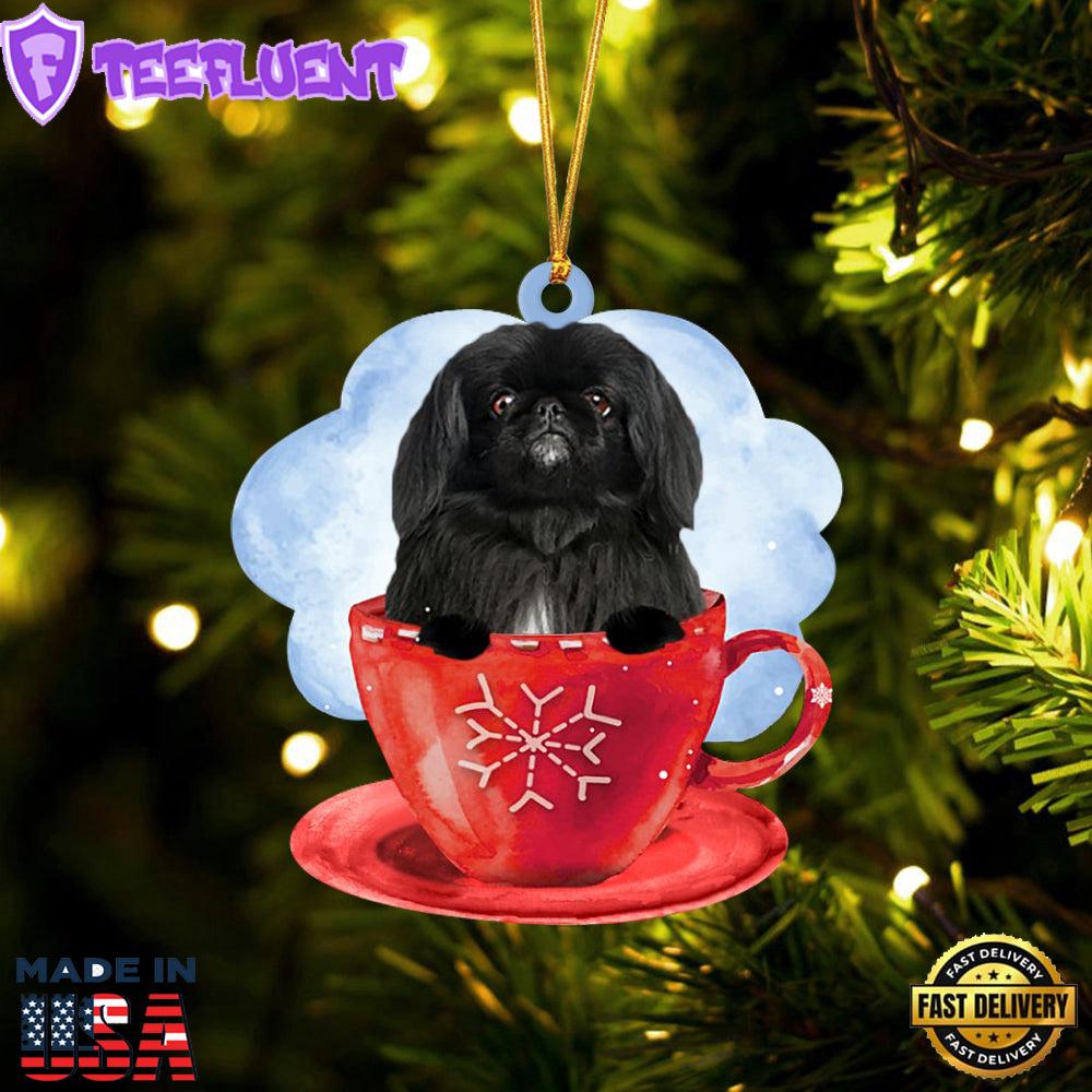 Newfoundland On The Cup Christmas Ornament, Gift For Christmas