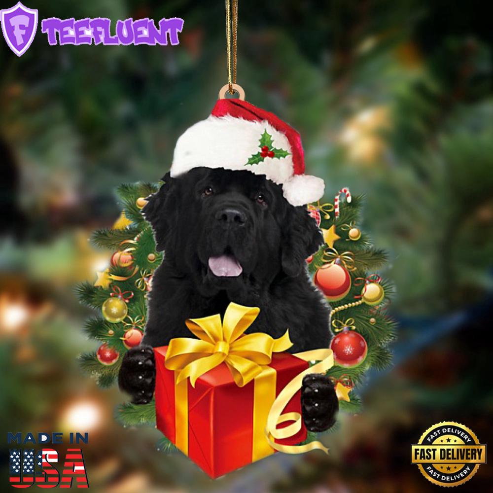 Newfoundland-Dogs Give Gifts Hanging Ornament, Gift For Christmas