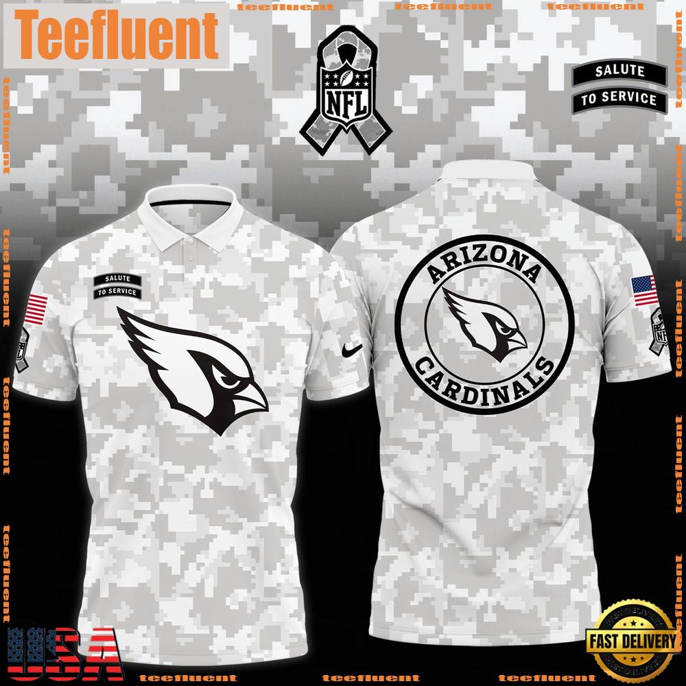 NFL Arizona Cardinals Camo 2024 Salute to Service Polo Shirt