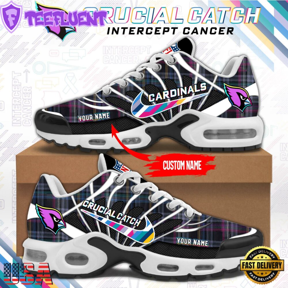 NFL Arizona Cardinals Crucial Catch Intercept Cancer Air Max Plus Shoes Sneaker