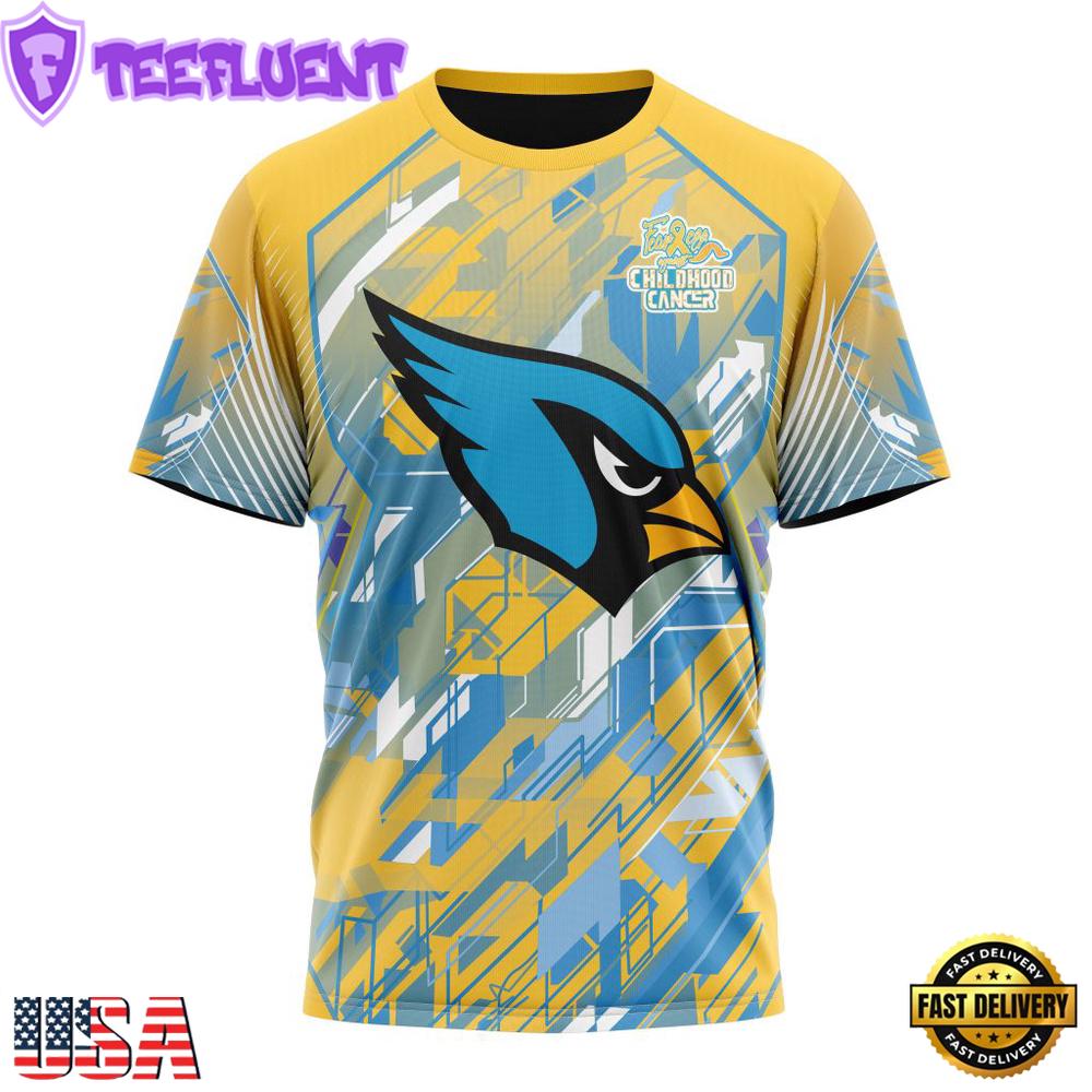 NFL Arizona Cardinals Football Childhood Cancers All Over Print T-Shirt