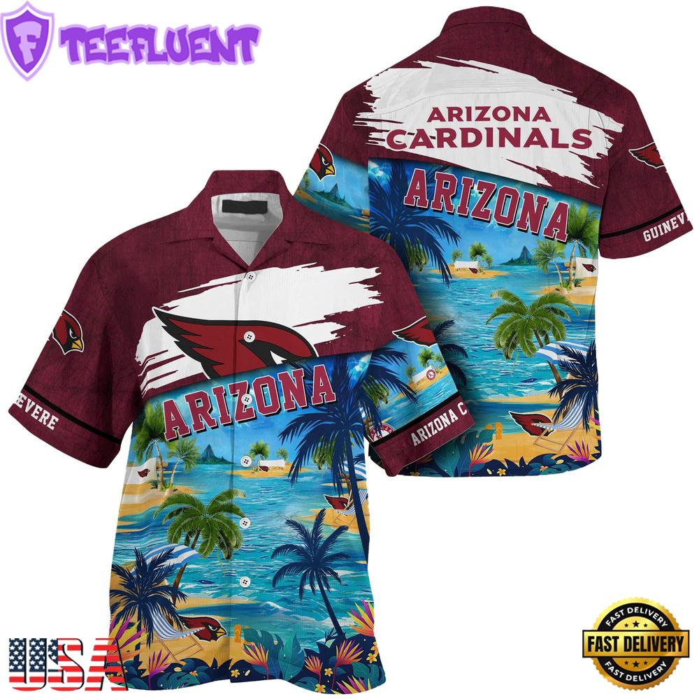 NFL Arizona Cardinals Hawaii Beach Custom Name Hawaiian Shirt