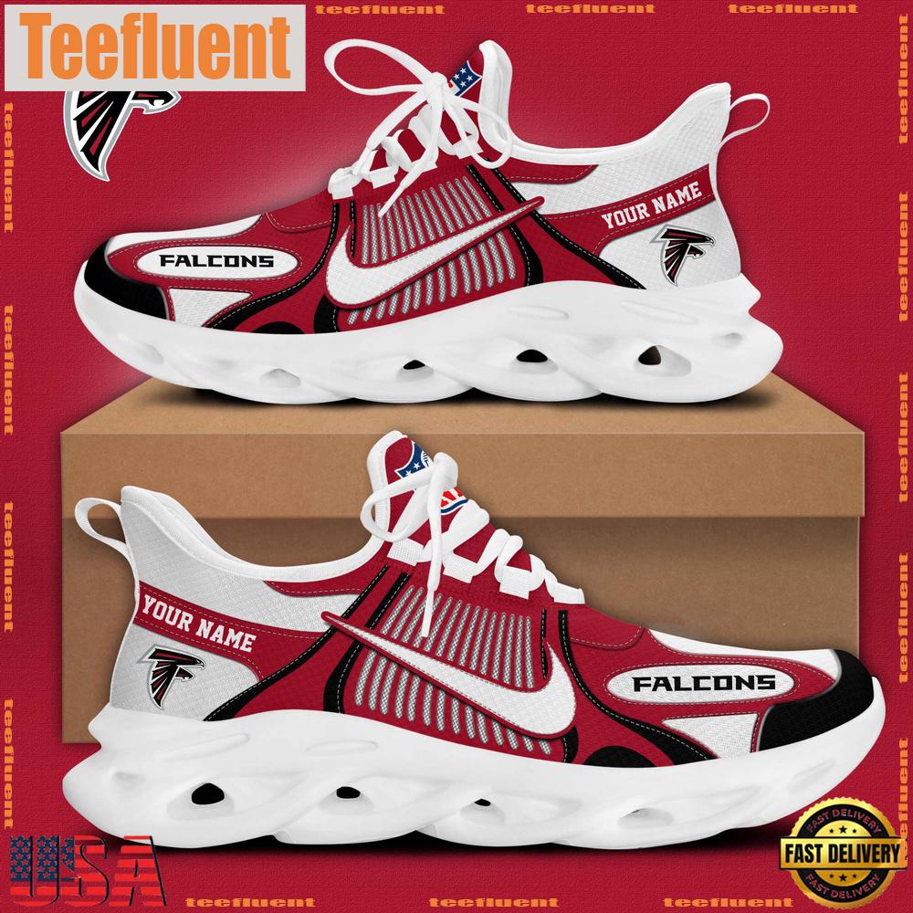 NFL Atlanta Falcons Blue White Stripes Logo Custom Clunky Max Soul Shoes