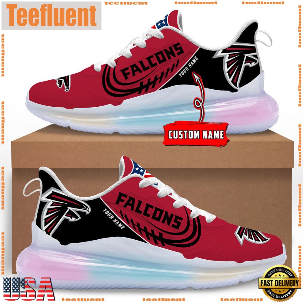 NFL Atlanta Falcons Custom Rainbow Atmospheric Cushion Running Shoes, Women's Sneaker