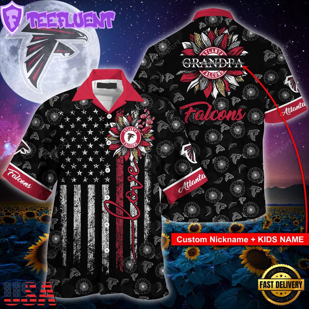 NFL Atlanta Falcons Happy Mother Day And Happy Father Day Custom Name Hawaiian Shirt