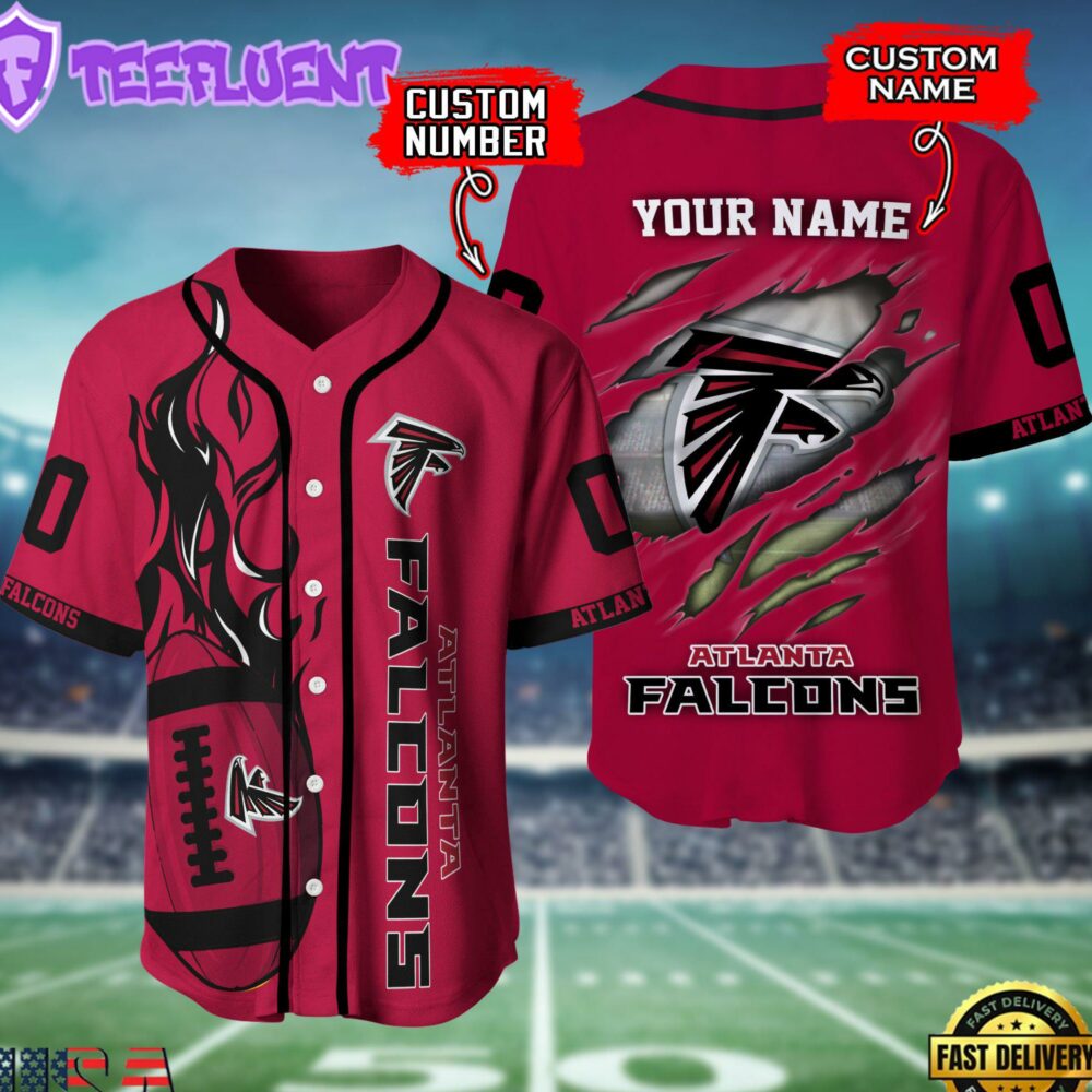 NFL Atlanta Falcons Team Logo Litmited Edition Baseball Jersey