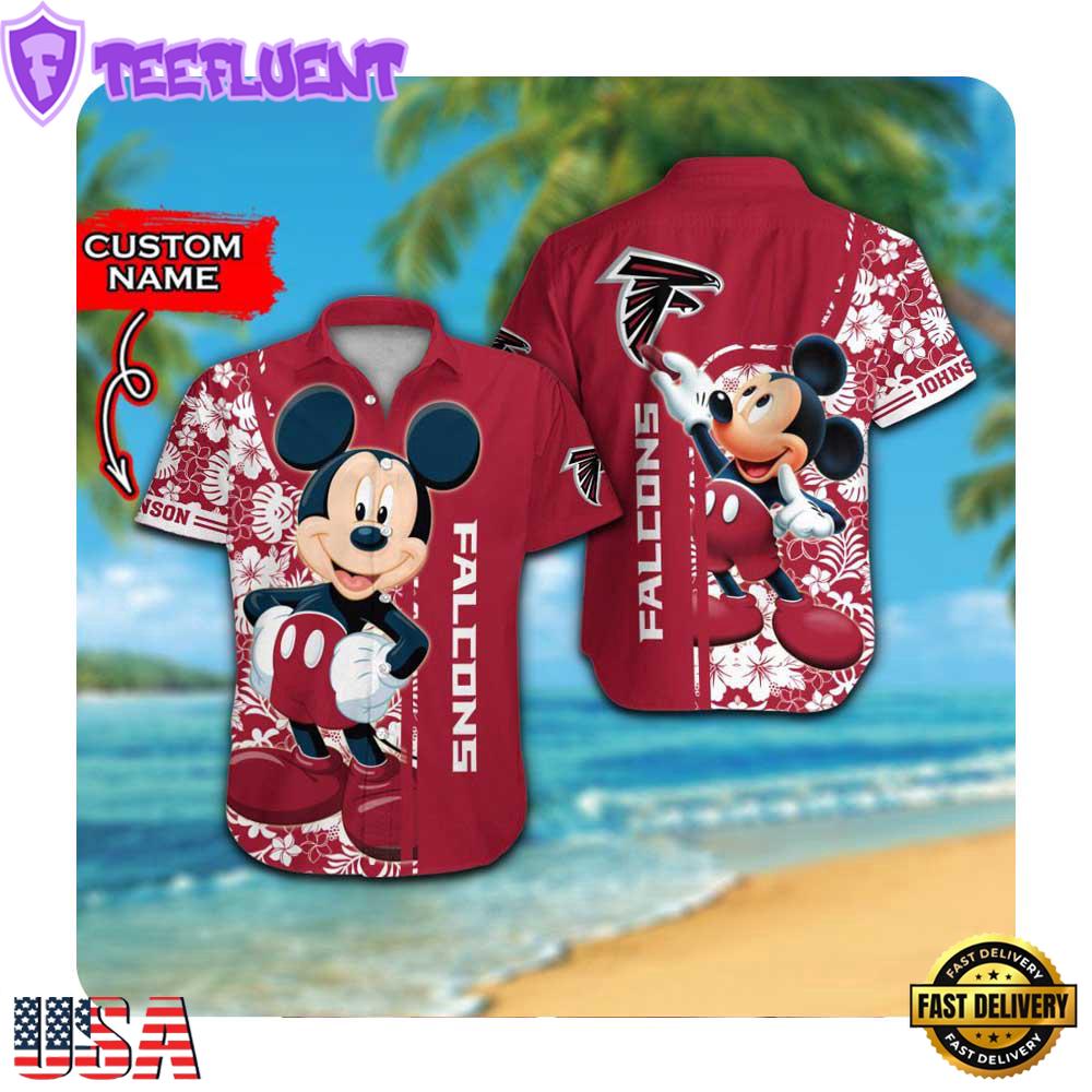 NFL Atlanta Falcons x Mickey Mouse Custom Name Summer Hawaii Shirt
