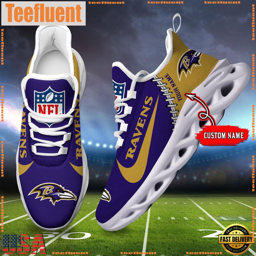NFL Baltimore Ravens Custom Name Max Soul Shoes Gift For Fans